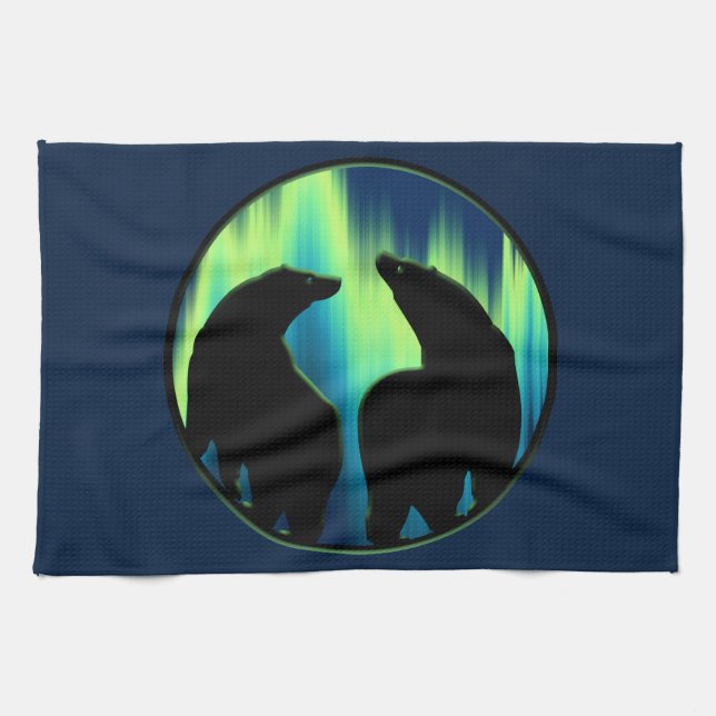 Polar Bear Handtuch Northern Lights Bärentuch (Horizontal)