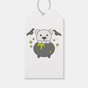 Polar Bear Happy Halloween Cauldron Bat Geschenkanhänger