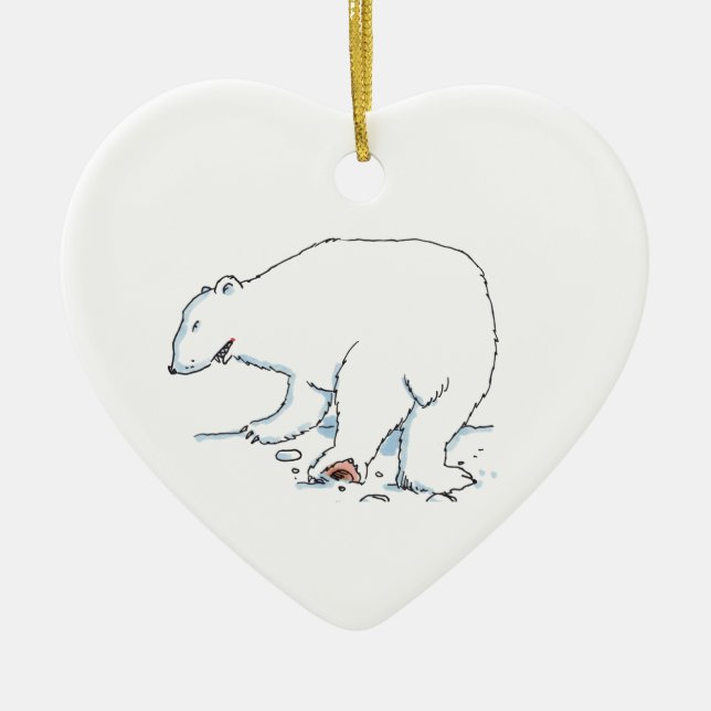 Polar Bear heart ceramic ornament (Vorne)