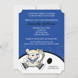 Polar Bear Hockey Sports Baby Dusche Einladung