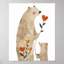 Polar Bear Illustration Aquarell Kinderzimmer Room