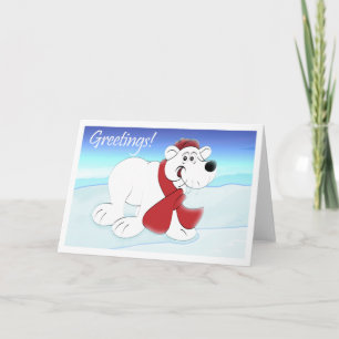 Polar Bear Illustration Feiertagskarte