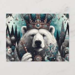 Polar Bear King Postkarte