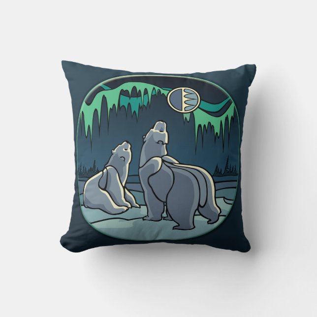 Polar Bear Kissen Personalisiert Bären Art Kissen (Vorderseite)