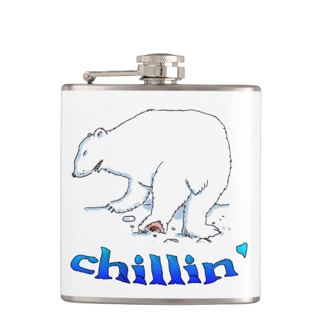 Polar Bear Kühlkolben umhüllte Flasche Flachmann (Vorderseite)