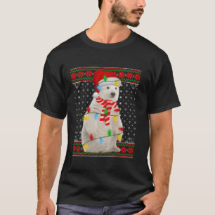 Polar Bear Lights Ugly Sweater Santa Polar Bear Ch T-Shirt