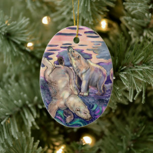 Polar Bear Magic Keramik Ornament