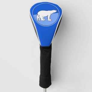 Polar Bear Mama and Cub Painting - Wildlife Art Golf Headcover