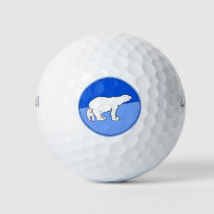 Polar Bear Mama and Cub Painting - Wildlife Art Golfball
