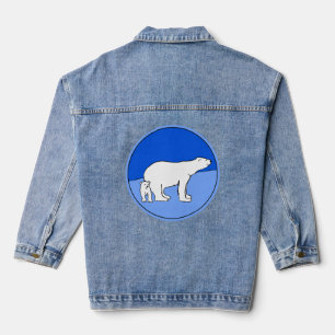 Polar Bear Mama and Cub Painting - Wildlife Art Jeansjacke