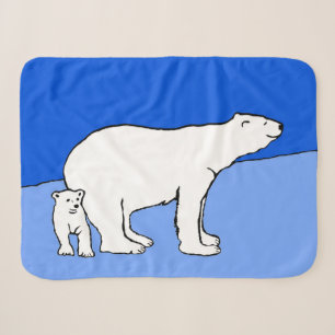 Polar Bear Mama and Cub Painting - Wildlife Art Sherpadecke