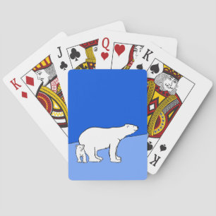 Polar Bear Mama and Cub Painting - Wildlife Art Spielkarten