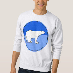 Polar Bear Mama and Cub Painting - Wildlife Art Sweatshirt