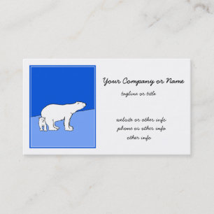 Polar Bear Mama and Cub Painting - Wildlife Art Telefonnummerkarte