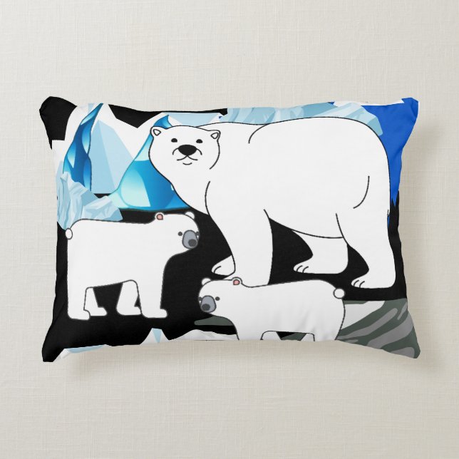 Polar Bear Mama Dekokissen (Vorderseite)