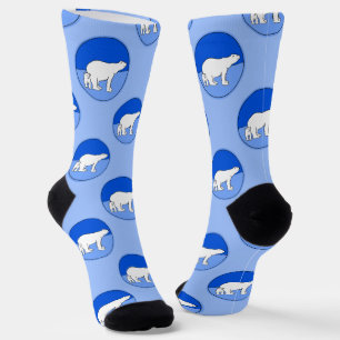 Polar Bear Mother and Cub Painting Wildlife Art Socken
