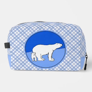 Polar Bear Mother and Cub Painting Wildlife Art Waschbeutel