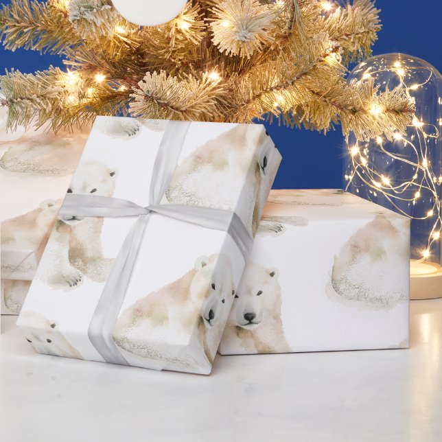 Polar Bear - Niedliche Weihnachtsfeier Geschenkpapier (Feiertage)