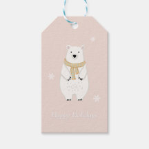 Polar Bear Nordic Rose Gift Tag