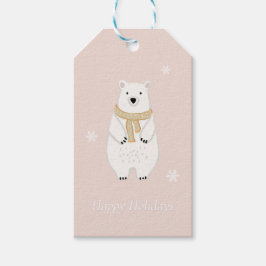 Polar Bear Nordic Rose Gift Tag Geschenkanhänger