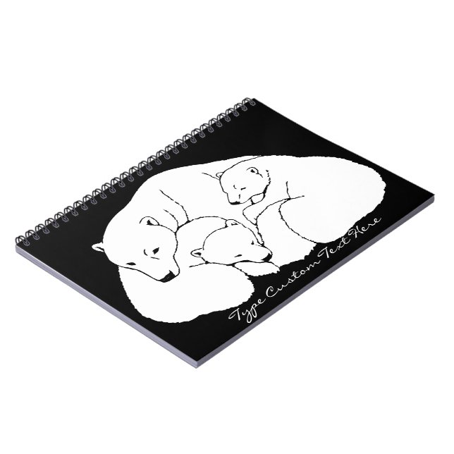 Polar Bear Notebook Custom Bear Art Journal Book Notizblock (Linke Seite)
