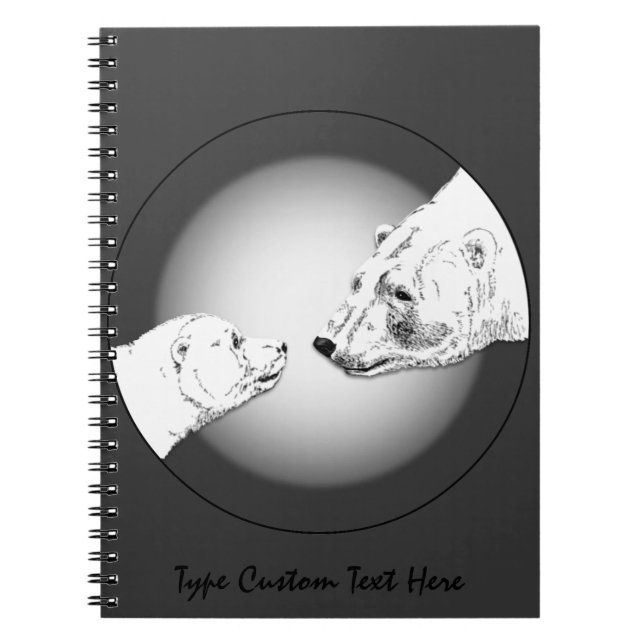Polar Bear Notebook Personalisiert Bear Art Notebo Notizblock (Vorderseite)