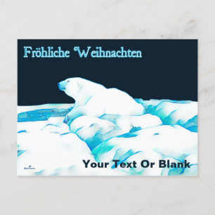 Polar Bear On Ice - Fröhliche Weihnachten