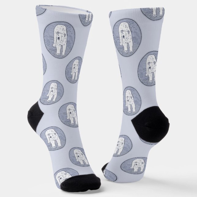 Polar Bear on Ice Malerei Original Wildlife Art Socken (Gewinkelt)