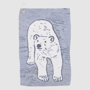 Polar Bear on Ice Painte - Original Wildlife Golfhandtuch