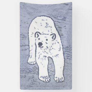 Polar Bear on Ice Painting - Original Wildlife Art Banner