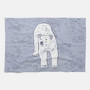 Polar Bear on Ice Painting - Original Wildlife Art Geschirrtuch