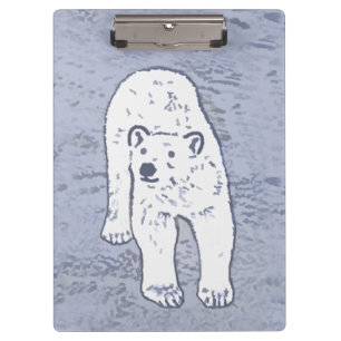 Polar Bear on Ice Painting - Original Wildlife Art Klemmbrett