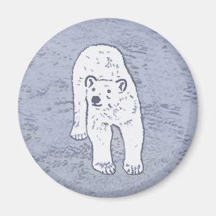Polar Bear on Ice Painting - Original Wildlife Art Magnet