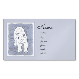 Polar Bear on Ice Painting - Original Wildlife Art Magnetische Visitenkarte