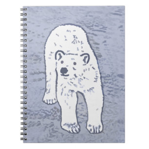 Polar Bear on Ice Painting - Original Wildlife Art Notizblock