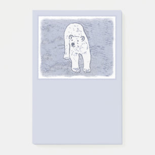 Polar Bear on Ice Painting - Original Wildlife Art Post-it Klebezettel