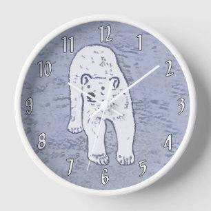 Polar Bear on Ice Painting - Original Wildlife Art Uhr