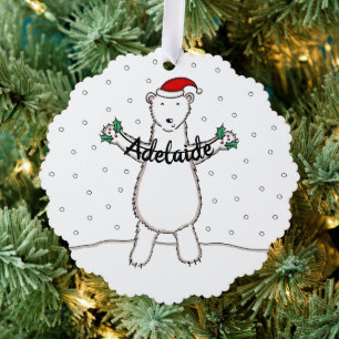 Polar Bear Ornament Karte