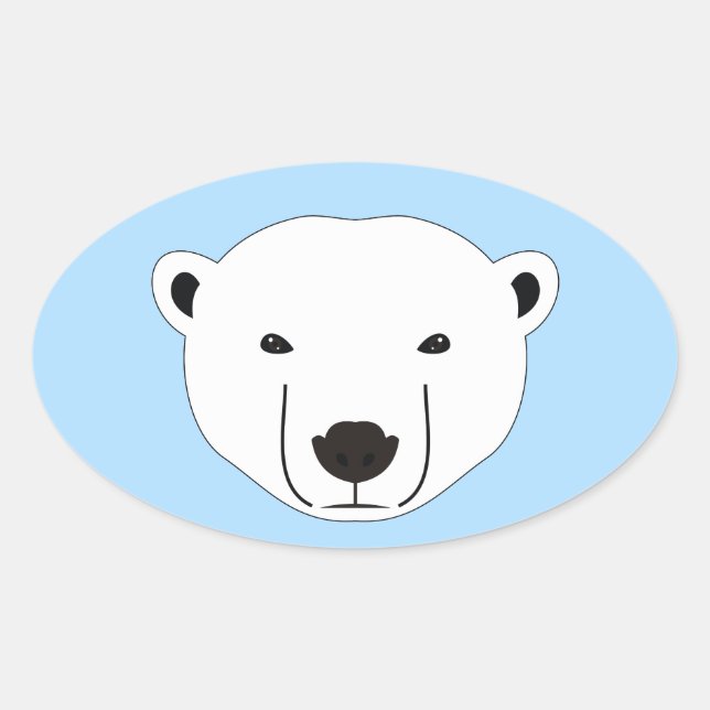 Polar Bear Ovaler Aufkleber (Vorderseite)