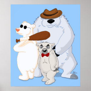 Polar Bear Pals Poster Print