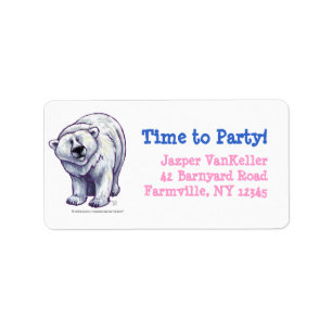 Polar Bear Party Center Adressaufkleber