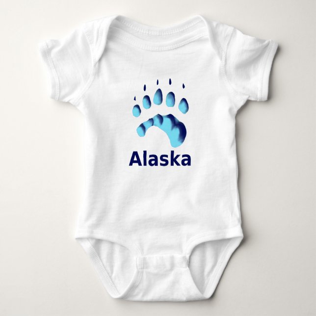 Polar Bear Paw Print Baby Strampler (Vorderseite)