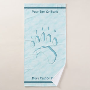 Polar Bear Paw Print Badehandtuch