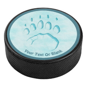 Polar Bear Paw Print Eishockey Puck
