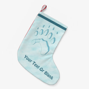 Polar Bear Paw Print Kleiner Weihnachtsstrumpf