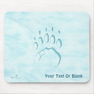 Polar Bear Paw Print Mousepad