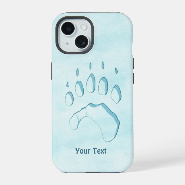 Polar Bear Paw Print OtterBox iPhone Case 15 Hülle (Rückseite)