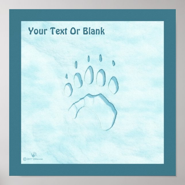 Polar Bear Paw Print Poster (Vorne)