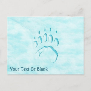 Polar Bear Paw Print Postkarte