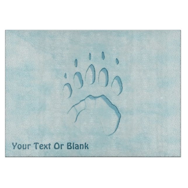 Polar Bear Paw Print Schneidebrett (Vorderseite)